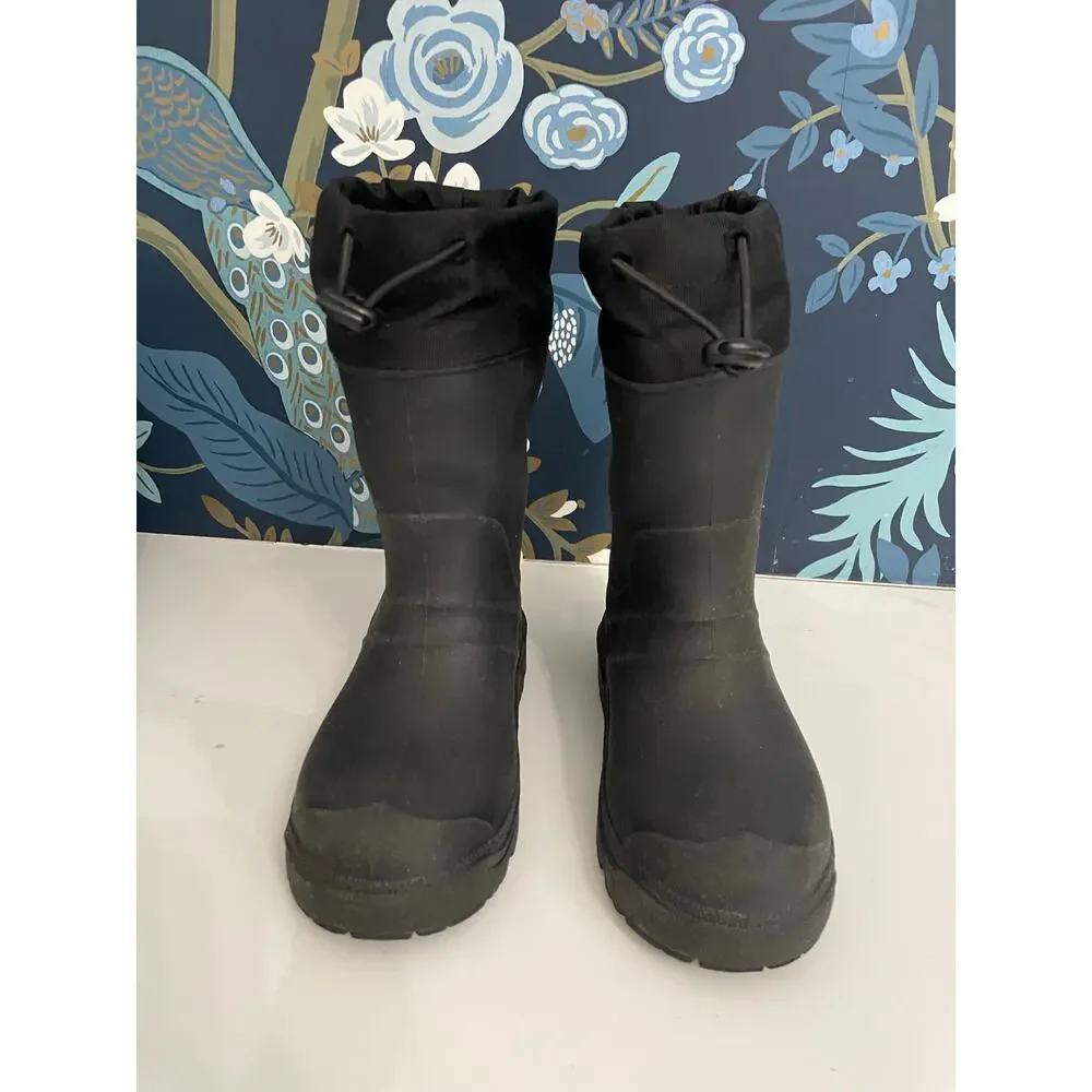 Winter Boots Wool Lined Black Unisex Kids Size 11